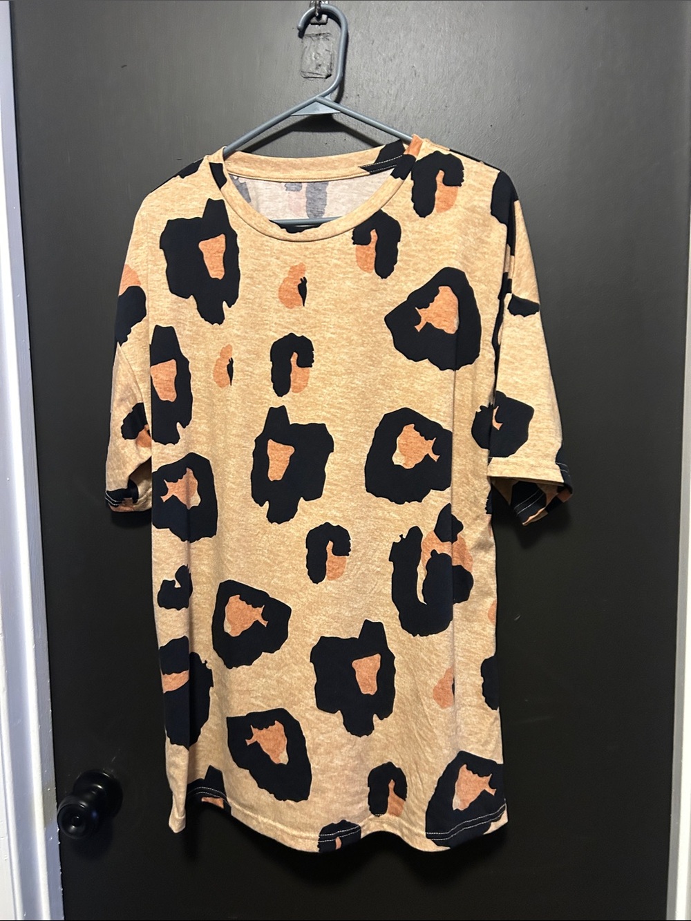 Urban Outfitters Tan Leopard Print Short Sleeve Tee